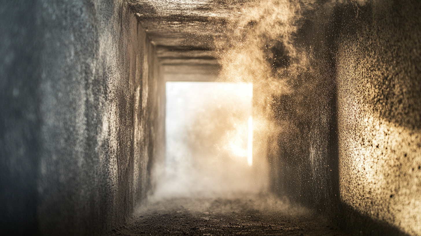 A dusty air duct in need of cleaning