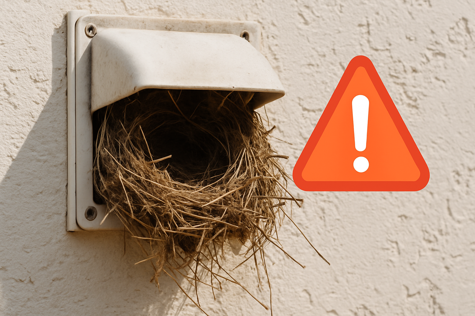 Bird nest in dryer vent