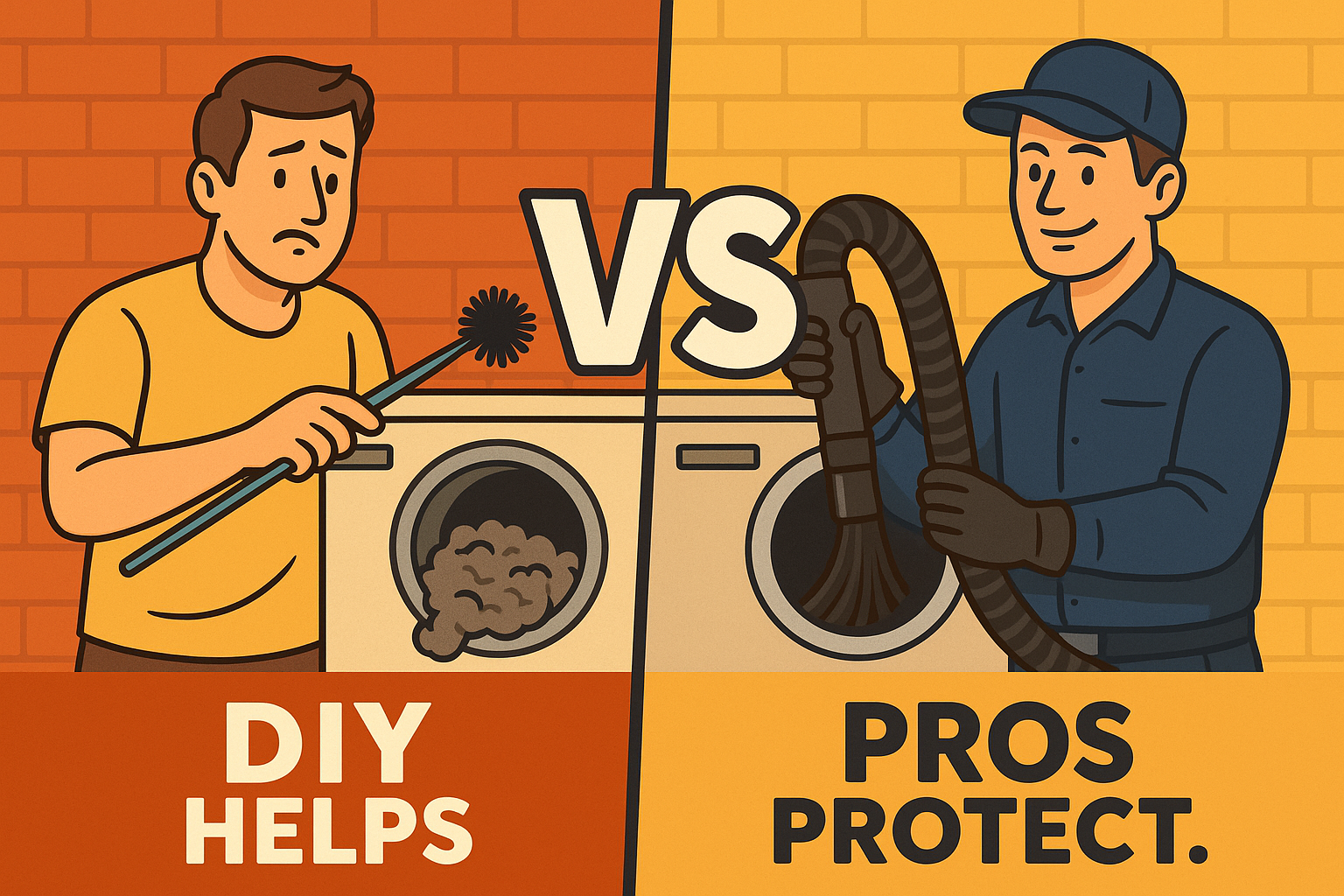 Illustration of DIY help vs Pro protection cleaning