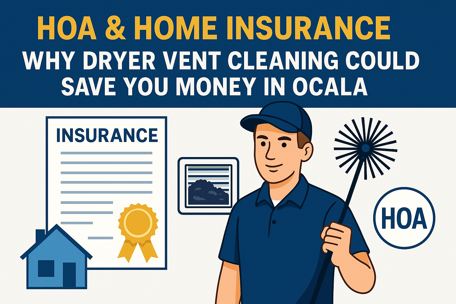 HOA and Insurance Dryer vent cleaning benefits illustration