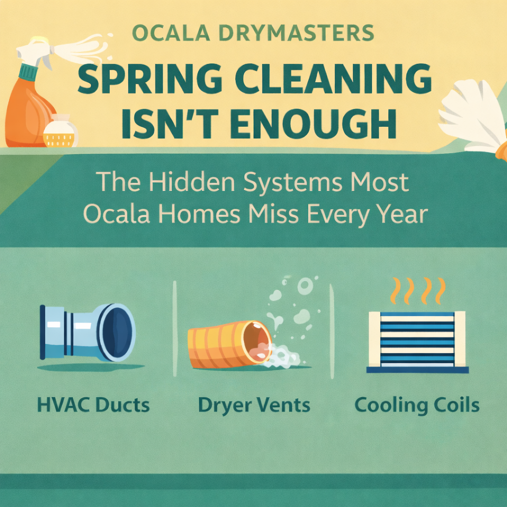 Illustration on hidden systems in HVAC for spring cleaning